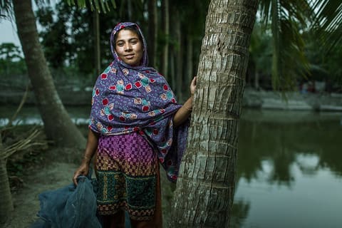 Ruma Begum, 28, a fish farmer in southern Bangladesh