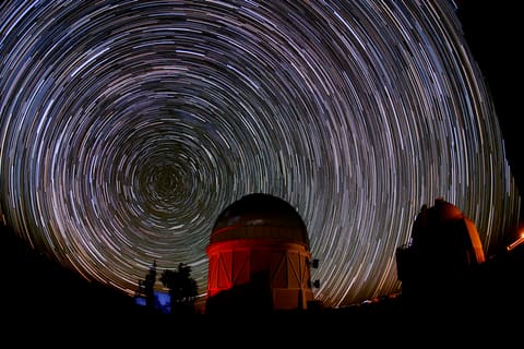 Cerro Tololo Observatory and Star Trails