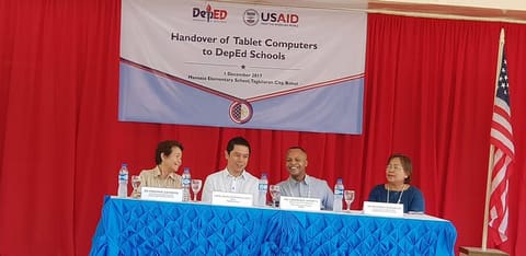 USAID Mission Director Lawrence Hardy II Leads Turnover of Tablet Computers to DepEd Officials