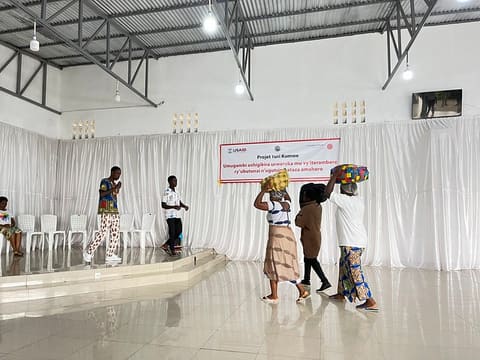 Turi Kumwe Activity: Theater Play to promote peaceful conflict resolution. March 2023. Photo credit: Ivana Lawrence, USAID.