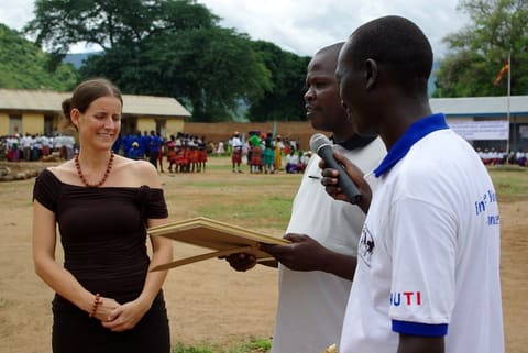 NUTI COP Amanda Willett receives recognition from Agoro sub county leadership