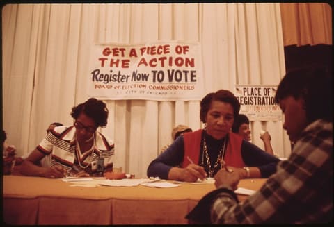 Vote Registration Drive Was One Aspect Of Black Expo, 10/1973
