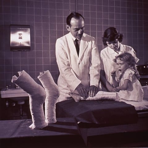 Little Girl Getting New Leg Cast