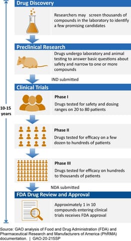 Figure 1: The typical drug development and approval process