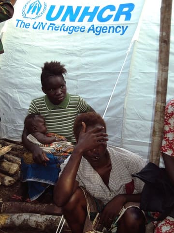 At the refugee camp