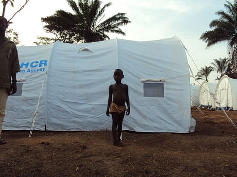 At the refugee camp