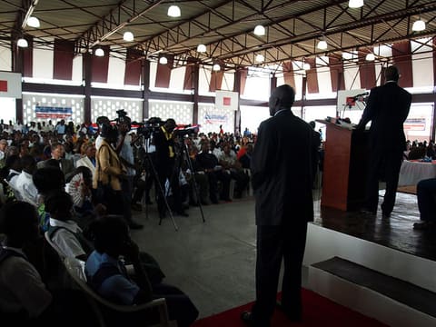 The audience at William V.S. Tubman High School
