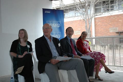 Speakers at the re-opening of shelter for abused women and children