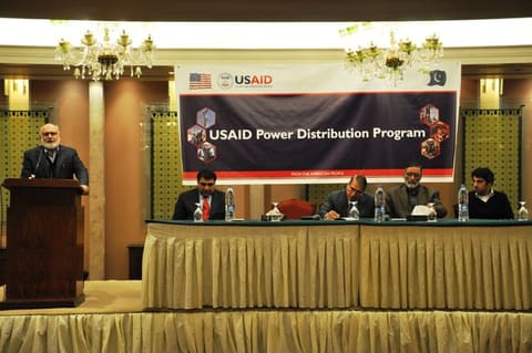 M. Saleem Arif, DCOP USAID Power Distribution Progress addressing to IESCO staff