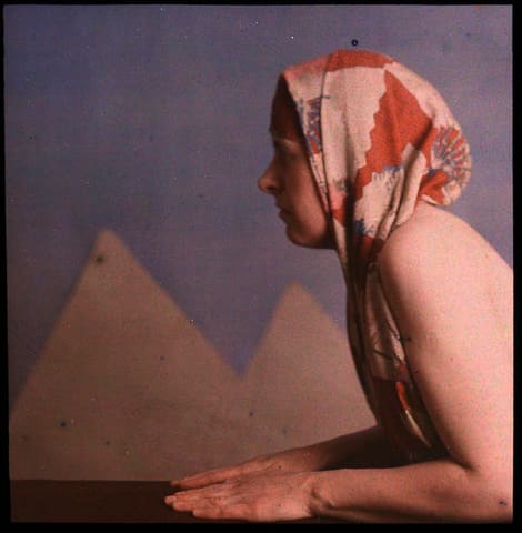Woman posed as sphinx