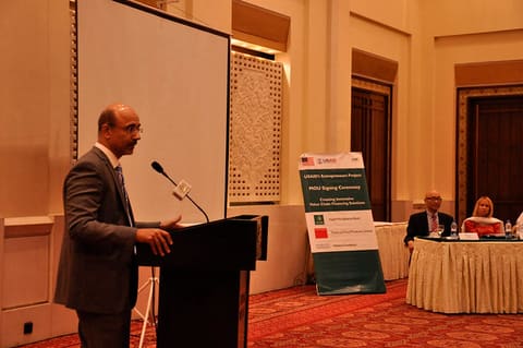 Mr. M. Mudassar Aqil (Chief Executive Officer KASHF Microfinance bank Ltd.) addressing the audiance