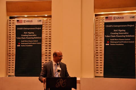 Mr. M. Mudassar Aqil (Chief Executive Officer KASHF Microfinance bank Ltd.) sharing a brief portfolio of KASHF Microfinance Bank