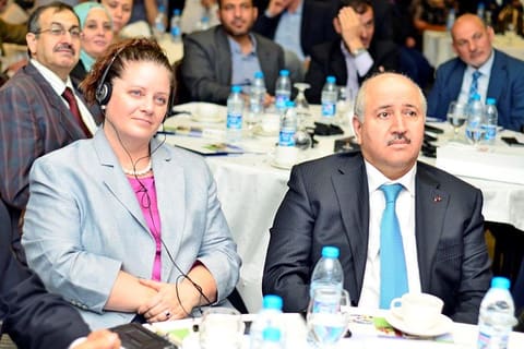 H.E. Dr. Hazim El-Naser, Minister of Water and Irrigation (MWI) and Ms. Nancy Eslick, Deputy Mission Director of USAID/Jordan